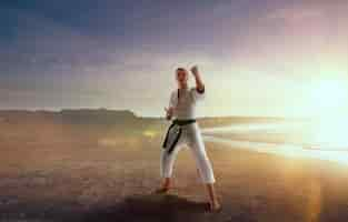 Free photo karate fighters