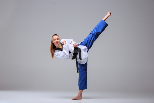 The karate girl with black belt