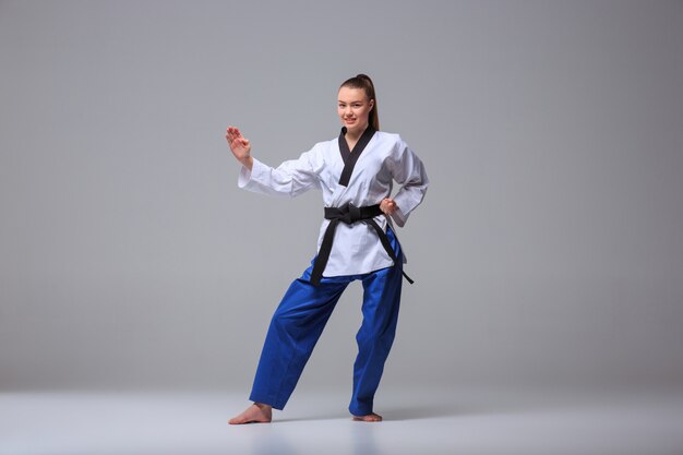 karate girl with black belt