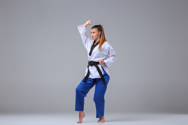 karate girl with black belt