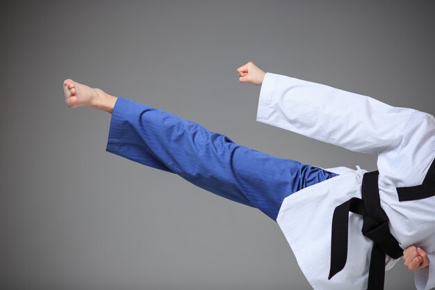 Karate girl with black belt