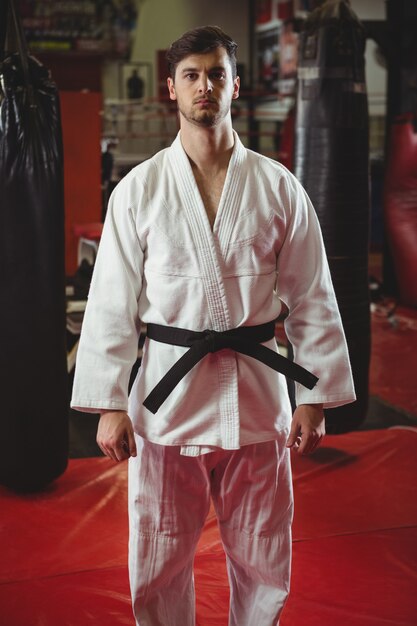 Karate player posing