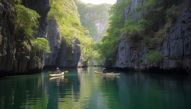 Free photo kayaking in the bay of islands