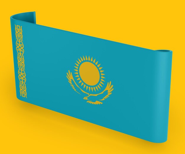 Kazakhstan Flag Ribbon Banner