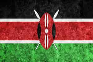 Free photo kenya metallic flag, textured flag, grunge flag