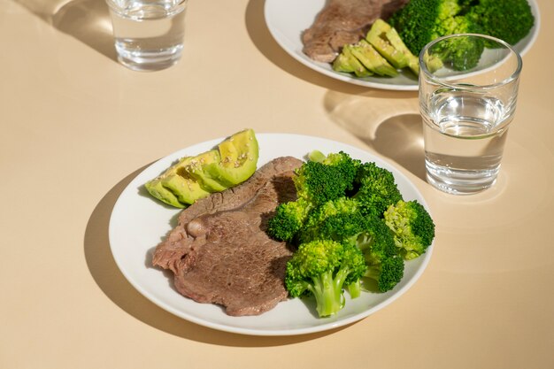 Keto diet foodstuff on table assortment