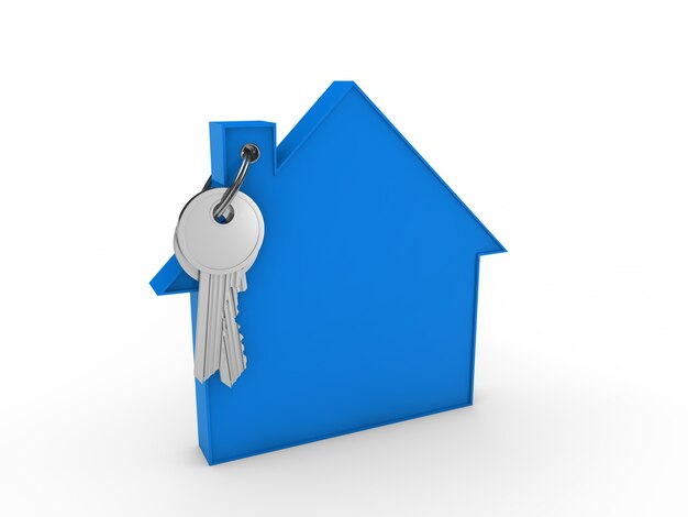 Ключ с брелока синим домом