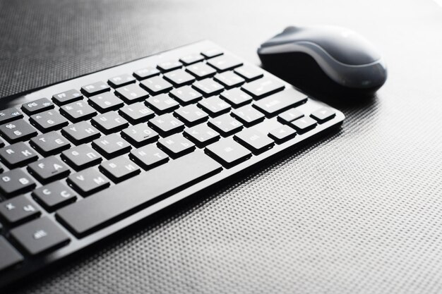 Keyboard and mouse on the table