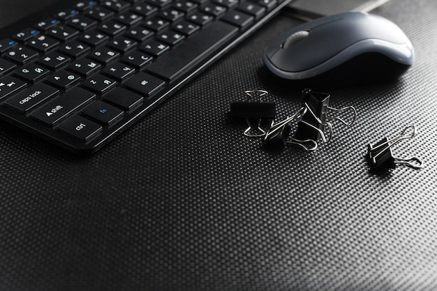 Keyboard and mouse on the table