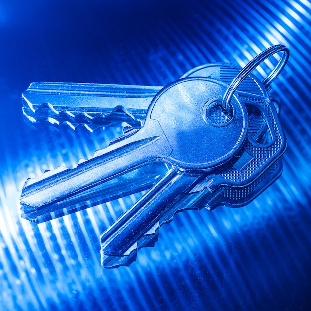 Keys on blue color