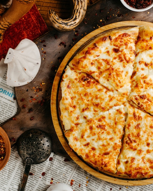 Khachapuri cheese on the table