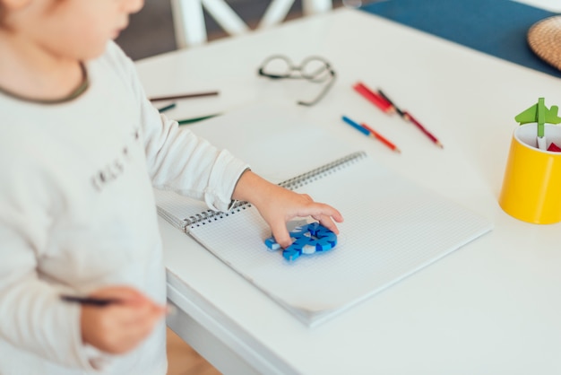 Kid doing homework