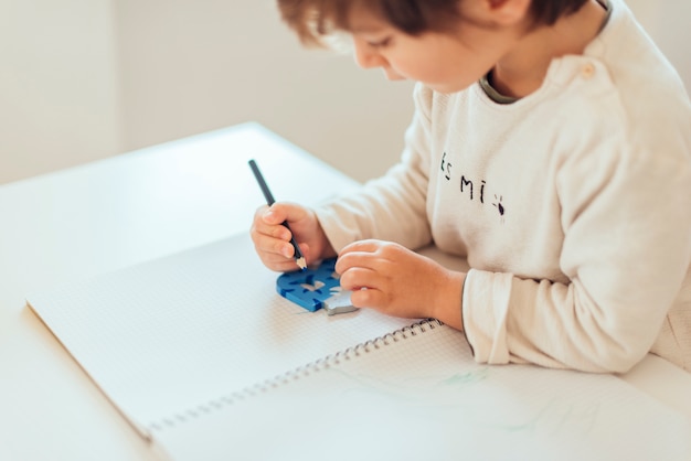 Kid doing homework