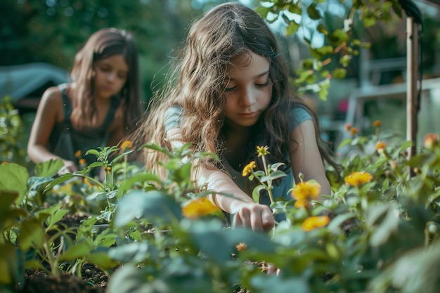 Foto gratuita ragazzo che impara a fare il giardino