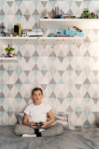 Kid playing in his room