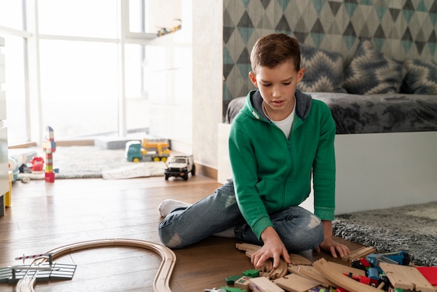 Kid playing in his room