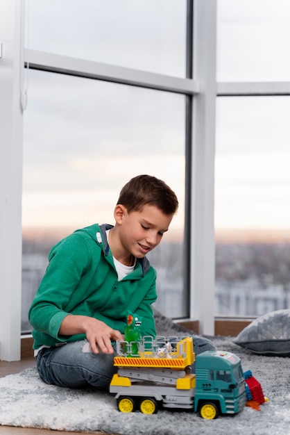 Kid playing in his room