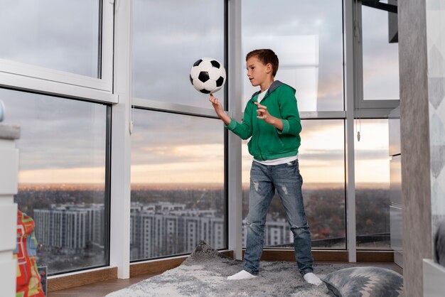 Kid playing in his room