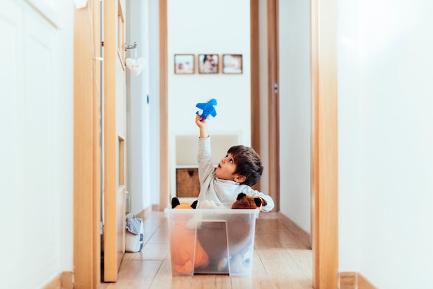 Kid playing at home