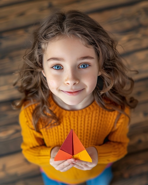 Free photo kid playing with paper plane