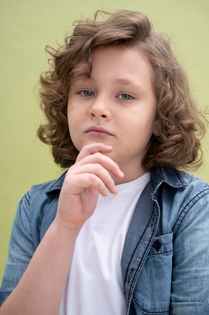 Free photo kid studio portrait isolated