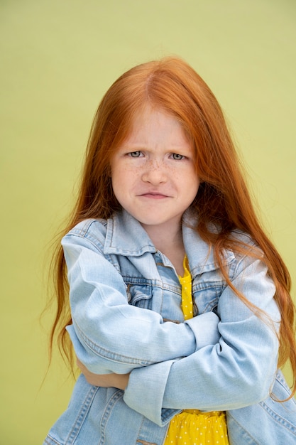 Free photo kid studio portrait isolated