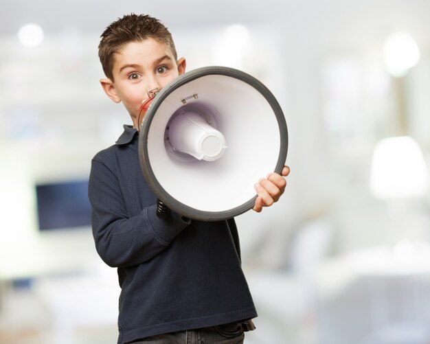 Kid with a megaphone