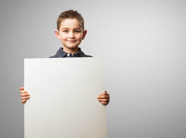 Kid with a poster