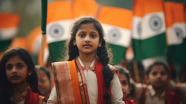 Free photo kids celebrating indian republic day