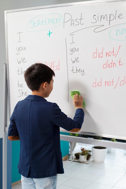 Kids in classroom taking english class