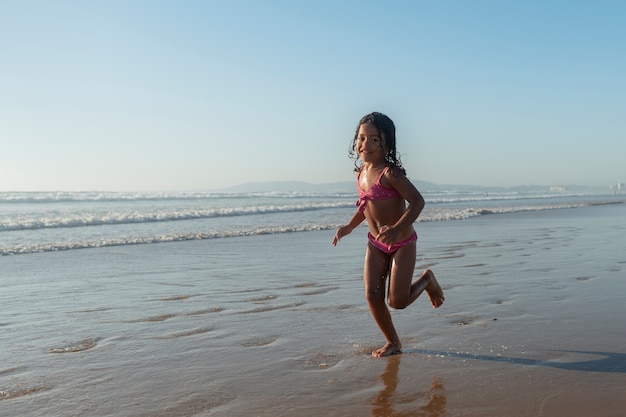 Free photo kids having fun at the beach