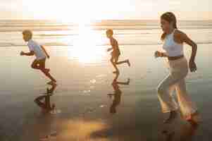 Free photo kids having fun at the beach