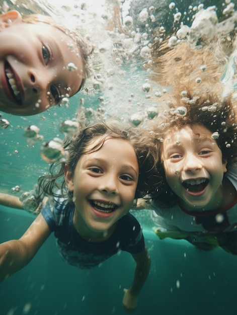 Foto gratuita bambini che si divertono in spiaggia