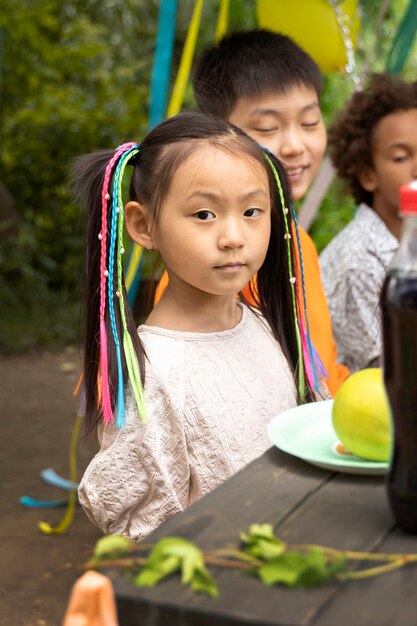 Kids having fun at jungle party