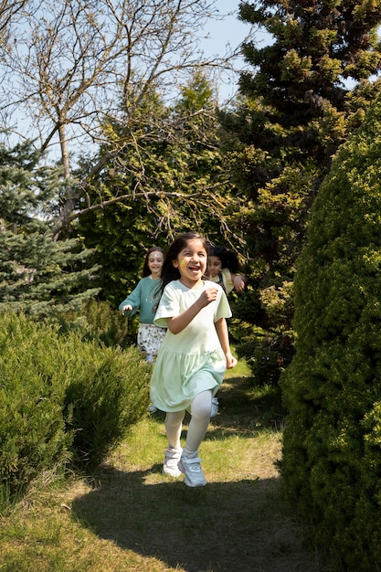 Kids having fun at jungle themed party