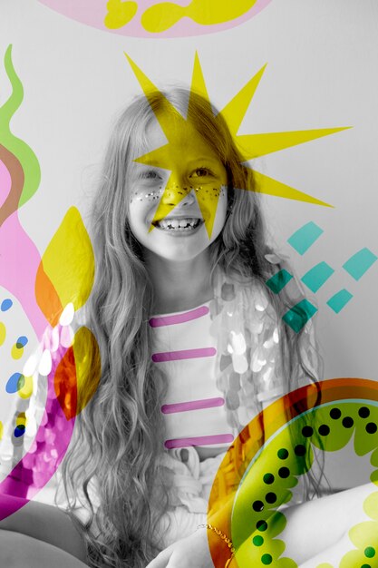 Kids having fun with colorful shapes