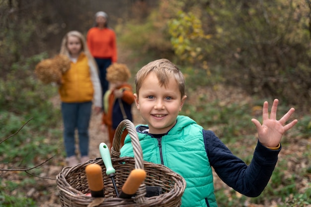 Kids learnign about environment