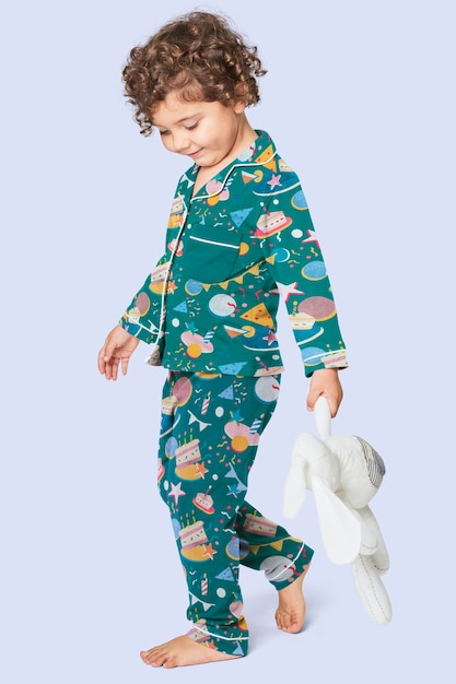 Free photo kids pajama with birthday party pattern