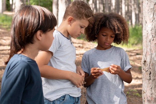 Kids participating in a scavenger hunt