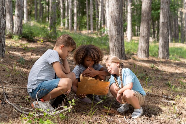 kids participating in a treasure hunt
