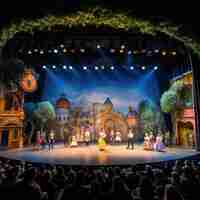 Foto gratuita bambini che recitano su un palco per il giorno del teatro delle parole