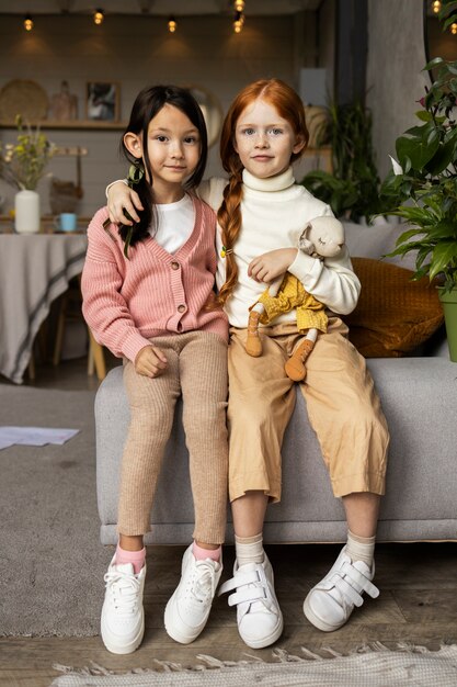 Kids playing around calm and cosy spaces