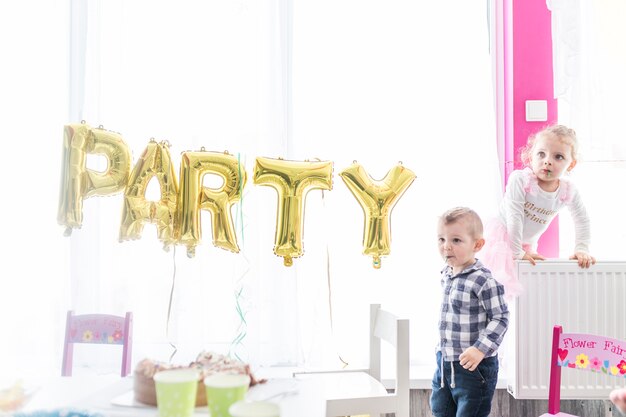 Kids playing on birthday party