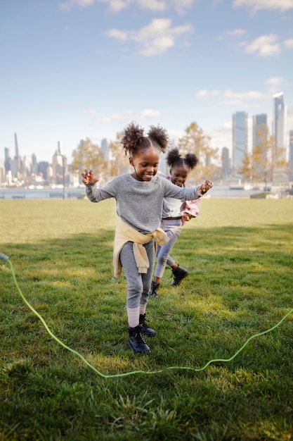 Kids playing outdoors