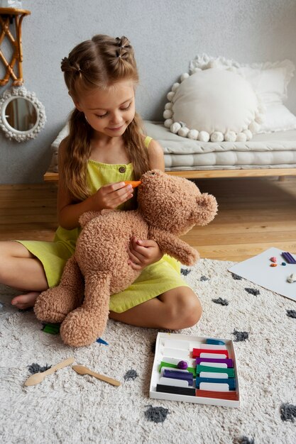 Kids playing with play dough