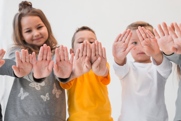 Kids showing their hands