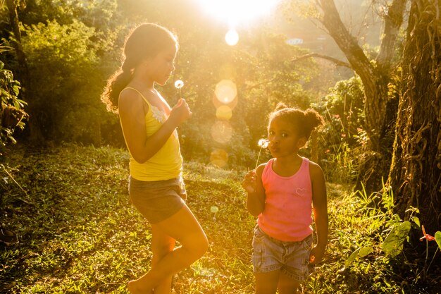 Kids at sunset