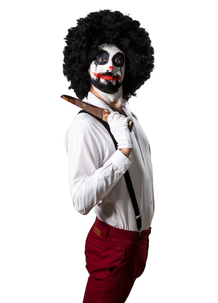 Killer clown with knife