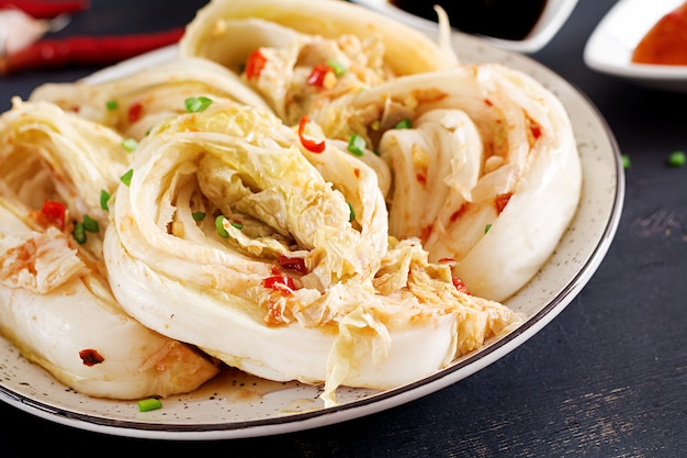 Free photo kimchi cabbage in a bowl