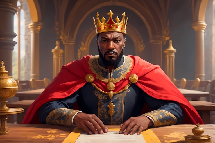 Free Photo king with crown digital art